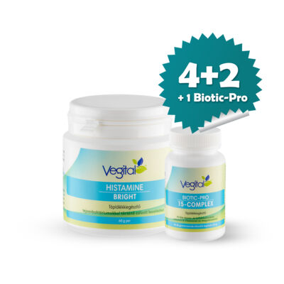 Vegital Histamine Bright probiotikus por 6 x 60 g + Vegital Biotic-Pro 15-Complex, 1 x 60 db
